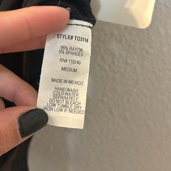 NWT The Line of Style asymmetrical black bodysuit size medium - Picture 5 of 7